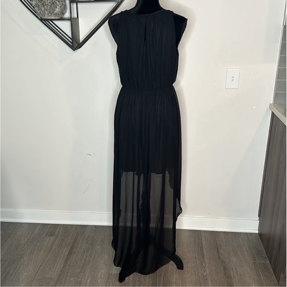 Black Hi-Lo CHARMING CHARLIE Sheer Dress, size M - Picture 8 of 11